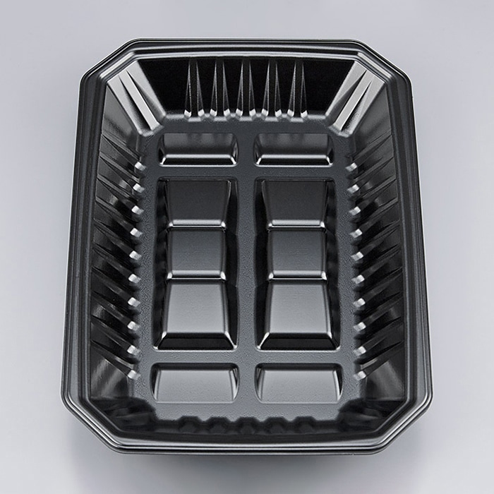 シーピー化成 精肉トレー 新L筏 20-28-37 黒 50枚/袋（ご注文単位12袋）【直送品】