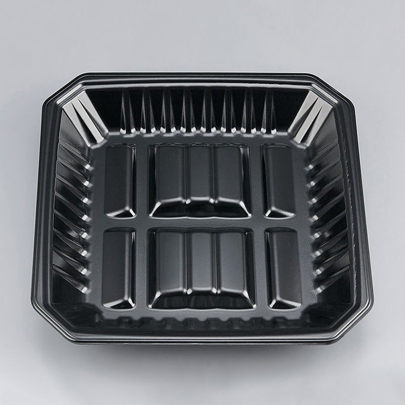 シーピー化成 精肉トレー 新L筏 24-24-37 黒 50枚/袋(ご注文単位12袋)【直送品】