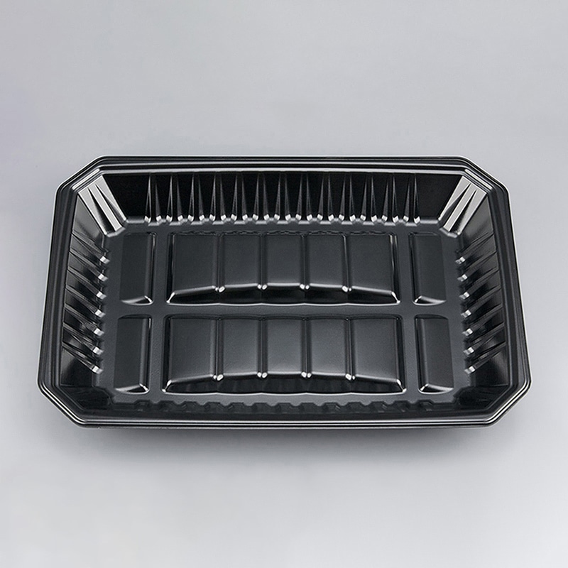 シーピー化成 精肉トレー 新L筏 33-23-37 黒 50枚/袋（ご注文単位8袋）【直送品】