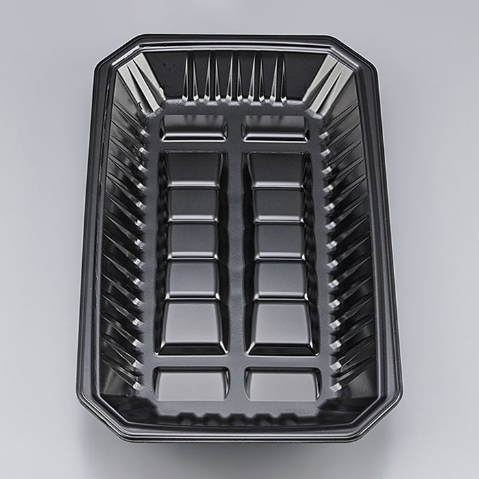 シーピー化成 精肉トレー 新L筏 20-33-37 黒 50枚/袋（ご注文単位12袋）【直送品】