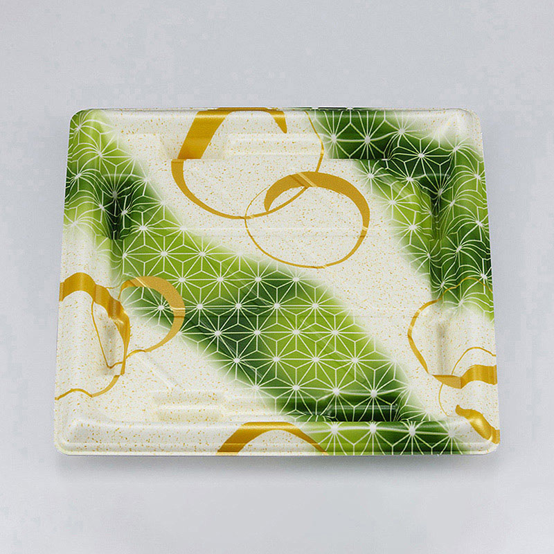 シーピー化成 寿司容器 SF美角 本体 33 あさ月緑 50枚/袋(ご注文単位18袋)【直送品】