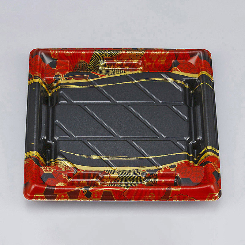 シーピー化成 寿司容器 SF美角 本体 33 京えん赤 50枚/袋(ご注文単位18袋)【直送品】