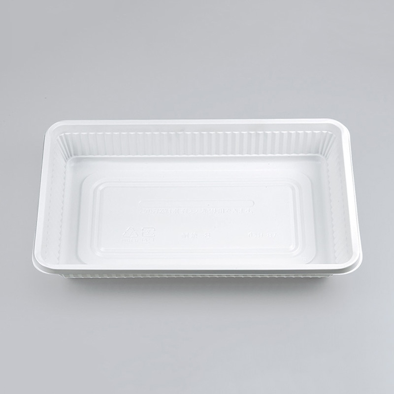 シーピー化成 弁当容器 本体 耐熱-8(B) ホワイト 100枚/袋(ご注文単位8袋)【直送品】