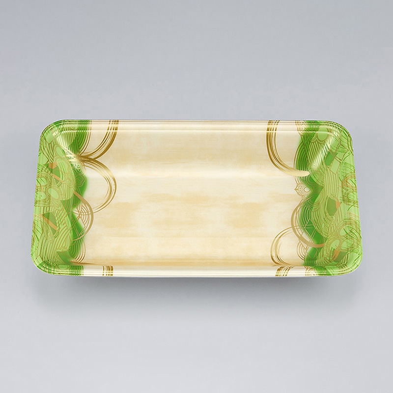 シーピー化成 汎用トレー 新LQ 15-33 波瓦緑 100枚/袋(ご注文単位12袋)【直送品】