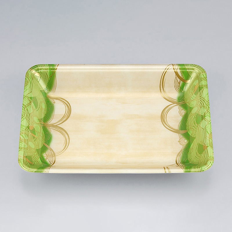 シーピー化成 汎用トレー 新LQ 18-33 波瓦緑 100枚/袋(ご注文単位9袋)【直送品】