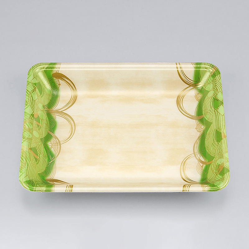 >シーピー化成 汎用トレー 新LQ 20-30 波瓦緑 100枚/袋(ご注文単位9袋)【直送品】