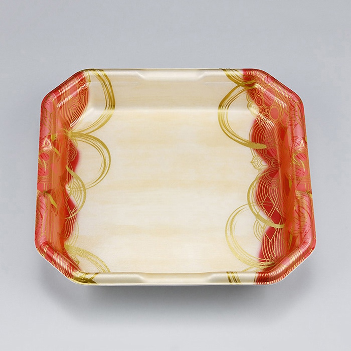 シーピー化成 精肉トレー L-カク 2 波瓦赤 50枚/袋(ご注文単位12袋)【直送品】