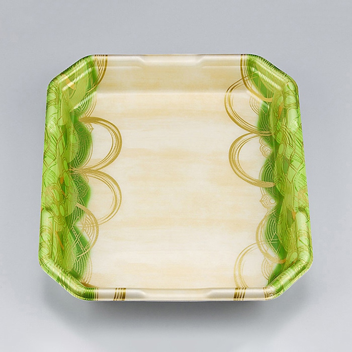 シーピー化成 精肉トレー L-カク 2.5 波瓦緑 50枚/袋（ご注文単位8袋）【直送品】