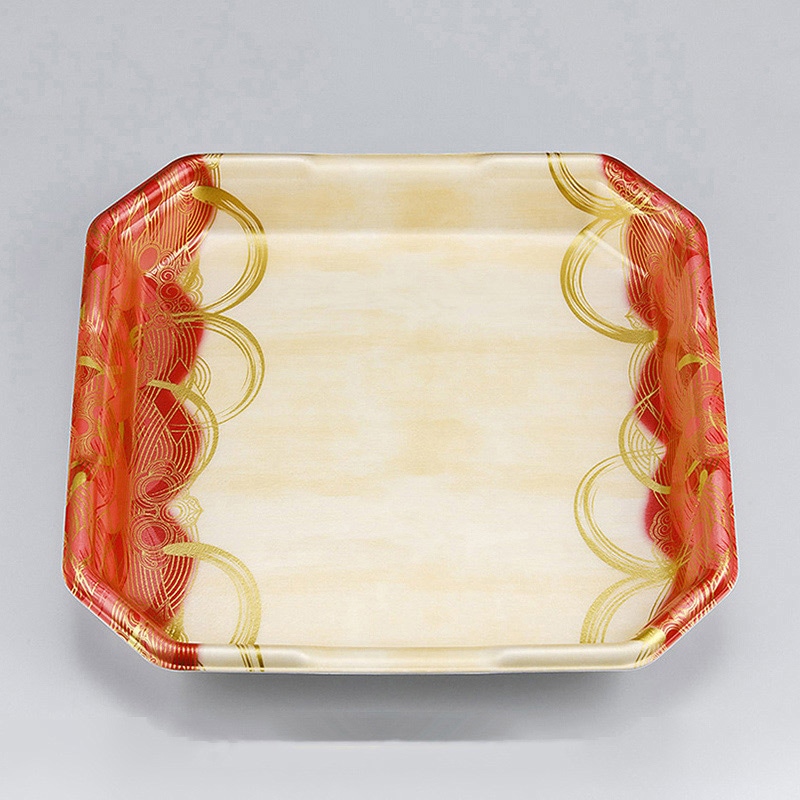 シーピー化成 精肉トレー L-カク 3 波瓦赤 50枚/袋（ご注文単位6袋）【直送品】