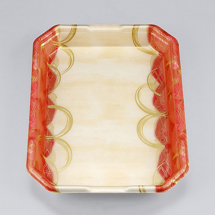 シーピー化成 精肉トレー L-カク 3.5 波瓦赤 50枚/袋（ご注文単位6袋）【直送品】