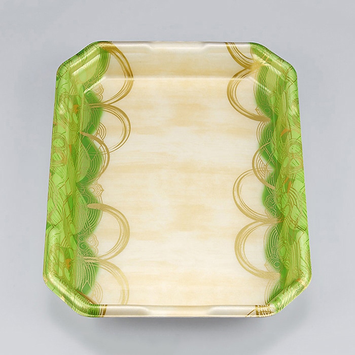 シーピー化成 精肉トレー L-カク 3.5 波瓦緑 50枚/袋(ご注文単位6袋)【直送品】