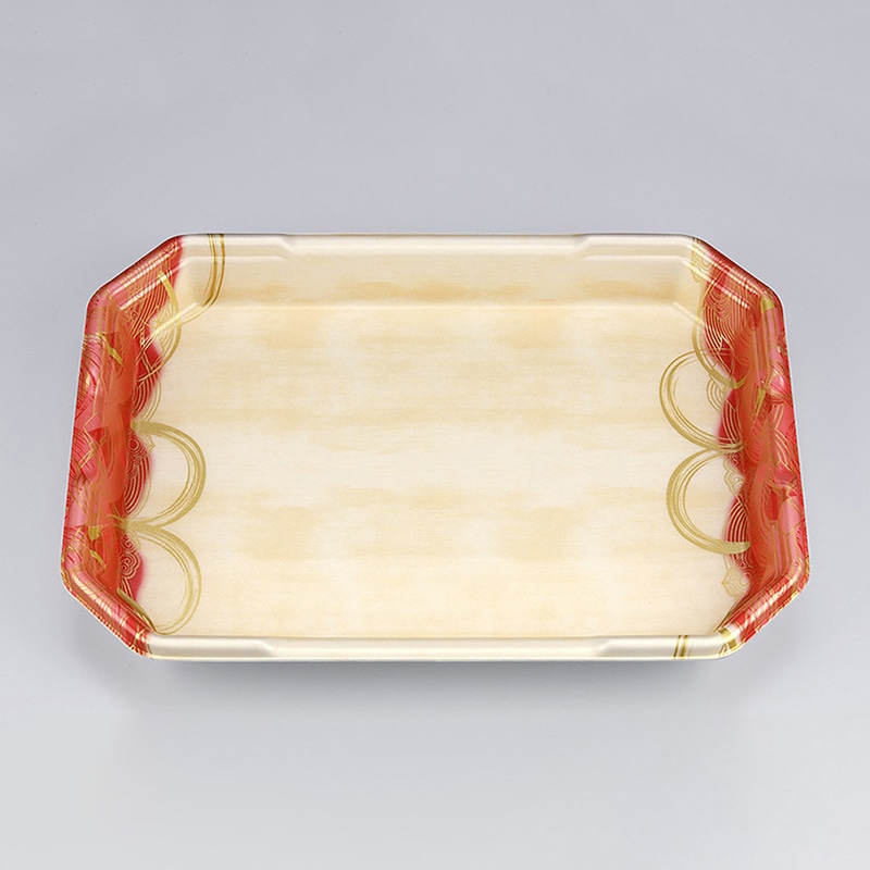 シーピー化成 精肉トレー L-カク 4 波瓦赤 50枚/袋（ご注文単位6袋）【直送品】