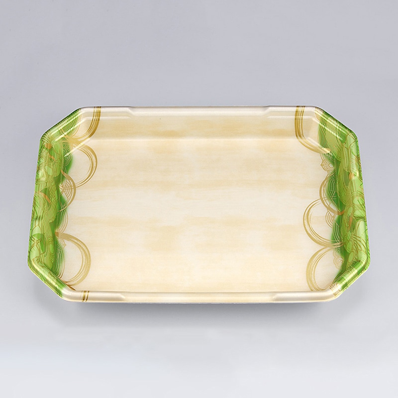 シーピー化成 精肉トレー L-カク 4 波瓦緑 50枚/袋（ご注文単位6袋）【直送品】