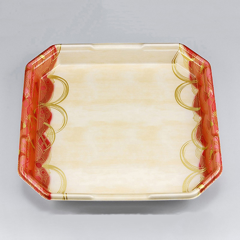 シーピー化成 精肉トレー L-カク 5 波瓦赤 50枚/袋（ご注文単位6袋）【直送品】