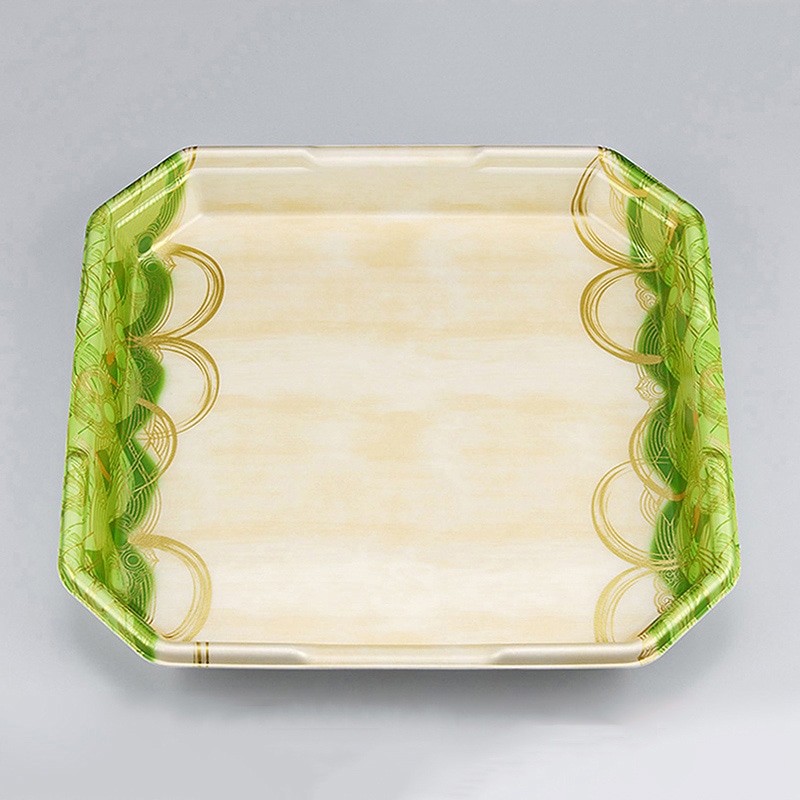 シーピー化成 精肉トレー L-カク 5 波瓦緑 50枚/袋（ご注文単位6袋）【直送品】