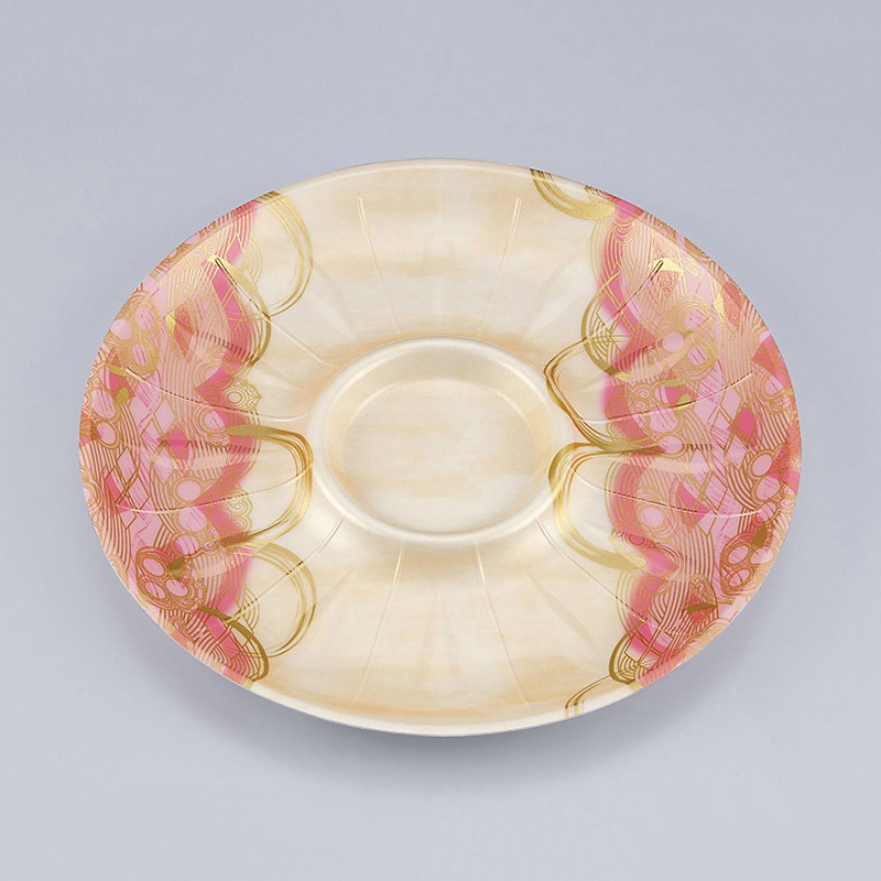 シーピー化成 精肉トレー SF丸皿 255 波瓦桃 50枚/袋（ご注文単位8袋）【直送品】