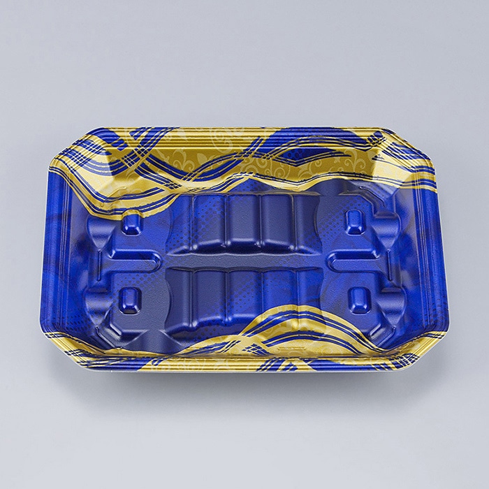 >シーピー化成 水産トレー 匠筏 22-17-26A 静波紺 50枚/袋(ご注文単位16袋)【直送品】