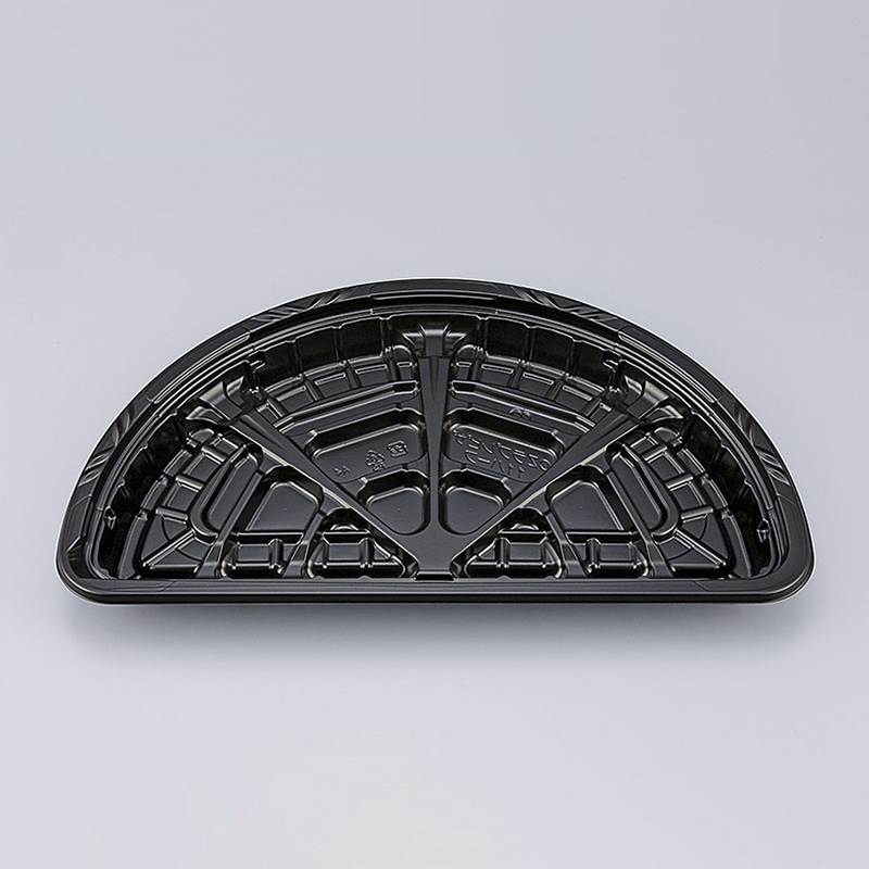 シーピー化成 ピザ容器 CZラプレピザ 本体 11ハーフ BS黒 20枚/袋（ご注文単位18袋）【直送品】