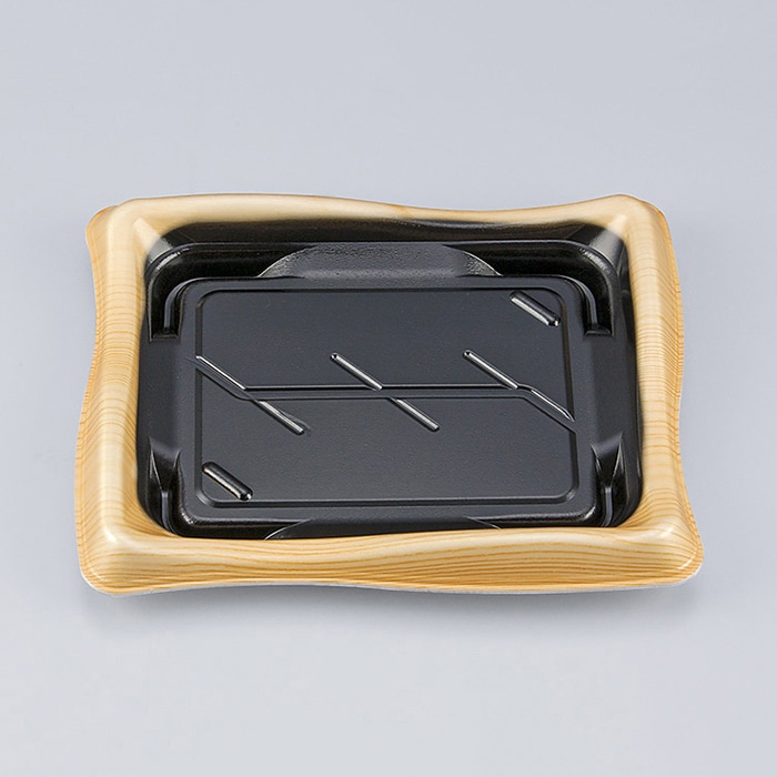 シーピー化成 寿司容器 SF瀬戸波 本体 23 松漆 50枚/袋(ご注文単位18袋)【直送品】