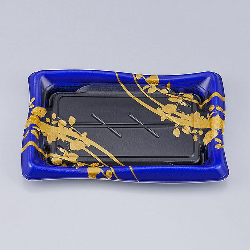 シーピー化成 寿司容器 SF瀬戸波 本体 24 綾糸青 50枚/袋(ご注文単位16袋)【直送品】