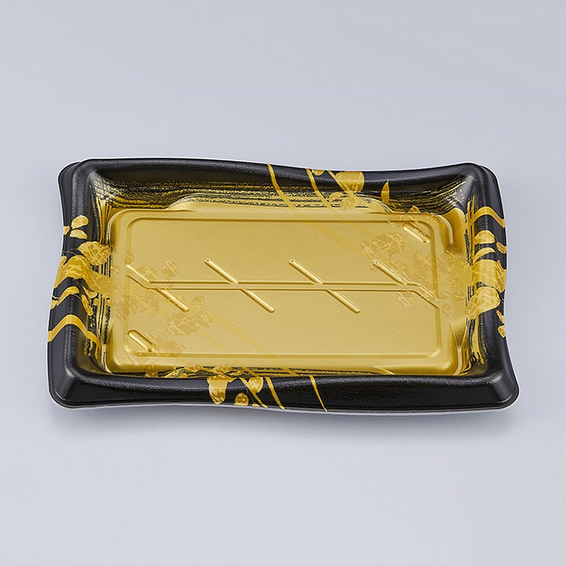 シーピー化成 寿司容器 SF瀬戸波 本体 24 綾糸金 50枚/袋（ご注文単位16袋）【直送品】