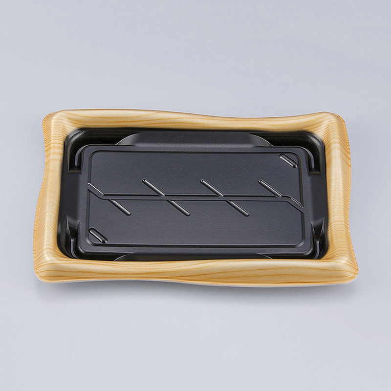 シーピー化成 寿司容器 SF瀬戸波 本体 24 松漆 50枚/袋(ご注文単位16袋)【直送品】