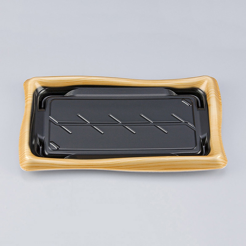 シーピー化成 寿司容器 SF瀬戸波 本体 25 松漆 50枚/袋(ご注文単位12袋)【直送品】