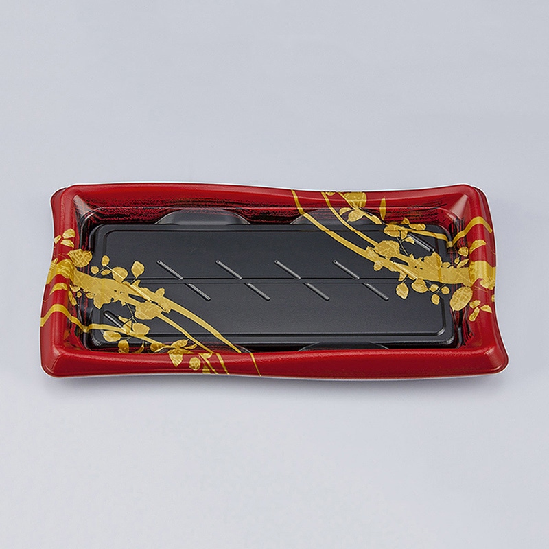 シーピー化成 寿司容器 SF瀬戸波 本体 26 綾糸赤 50枚/袋（ご注文単位12袋）【直送品】