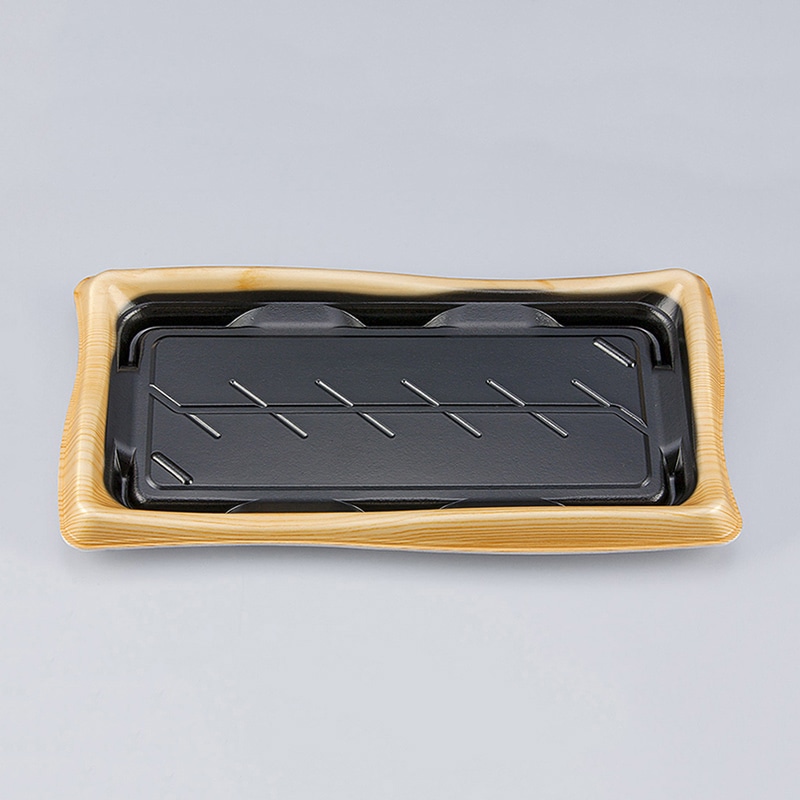 >シーピー化成 寿司容器 SF瀬戸波 本体 26 松漆 50枚/袋(ご注文単位12袋)【直送品】