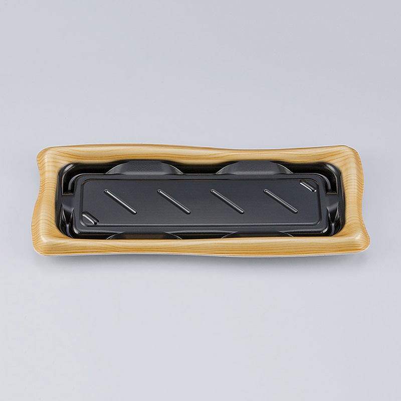 シーピー化成 寿司容器 SF瀬戸波 本体 15 松漆 50枚/袋（ご注文単位16袋）【直送品】