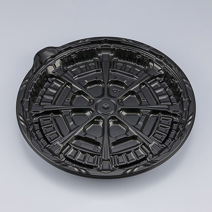 シーピー化成 ピザ容器 CZラプレピザ 本体 8 BS黒 50枚/袋（ご注文単位6袋）【直送品】