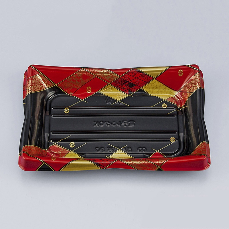 シーピー化成 丼容器 BF華丼 本体 90（N） 菱絵赤 50枚/袋（ご注文単位18袋）【直送品】