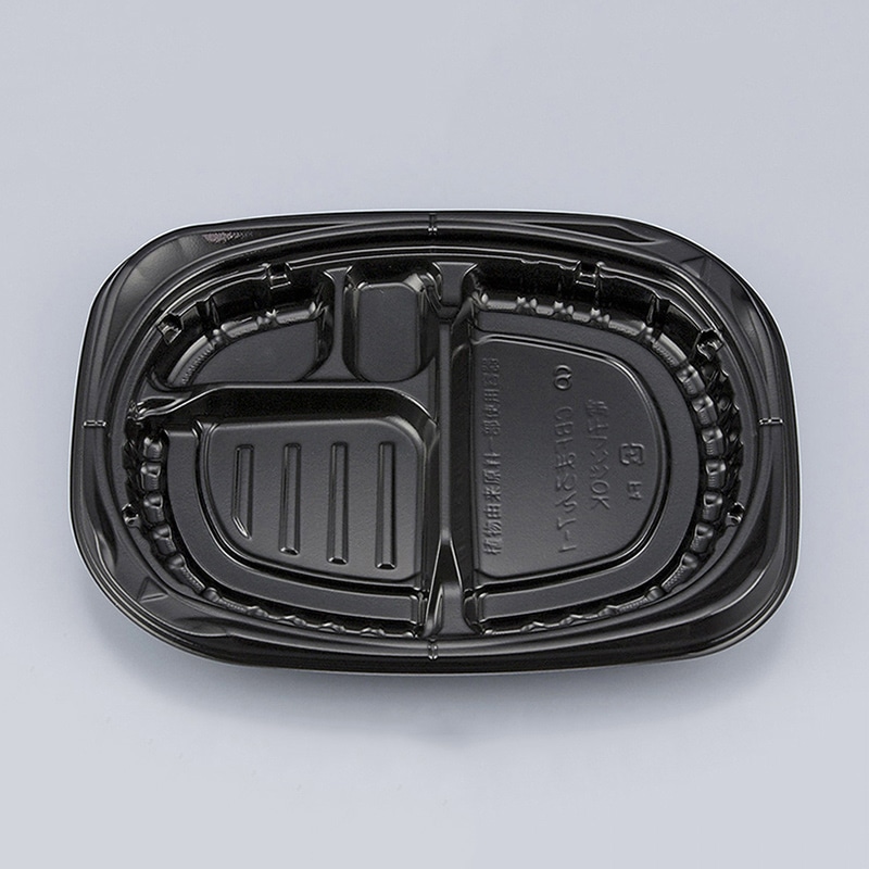 シーピー化成 弁当容器 CBFまろん 本体 7-1 黒 50枚/袋(ご注文単位12袋)【直送品】