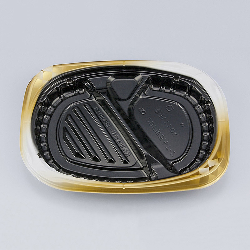 シーピー化成 弁当容器 CBFまろん 本体 7-2 ゴルトBW 50枚/袋(ご注文単位12袋)【直送品】