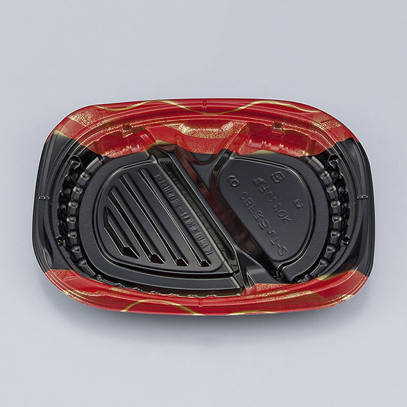 シーピー化成 弁当容器 CBFまろん 本体 7-2 光重赤 50枚/袋(ご注文単位12袋)【直送品】