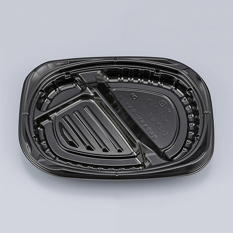 シーピー化成 弁当容器 CBFまろん 本体 7-3 黒 50枚/袋(ご注文単位12袋)【直送品】