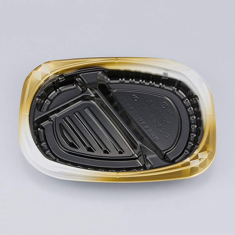 シーピー化成 弁当容器 CBFまろん 本体 7-3 ゴルトBW 50枚/袋(ご注文単位12袋)【直送品】