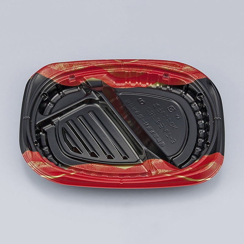 シーピー化成 弁当容器 CBFまろん 本体 7-3 光重赤 50枚/袋（ご注文単位12袋）【直送品】