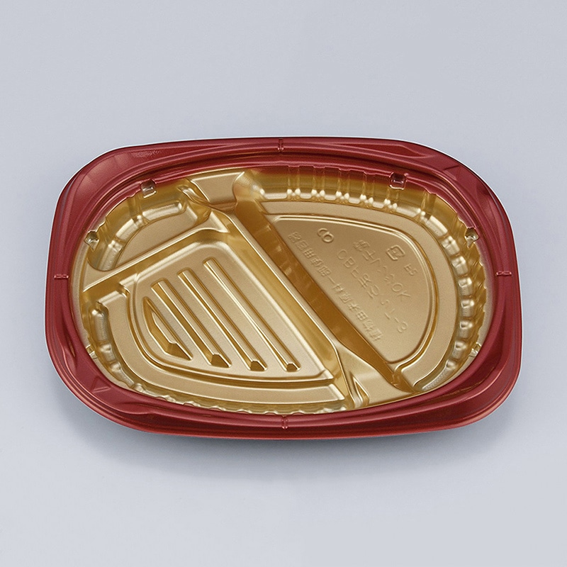 >シーピー化成 弁当容器 CBFまろん 本体 7-3 GR 50枚/袋(ご注文単位12袋)【直送品】