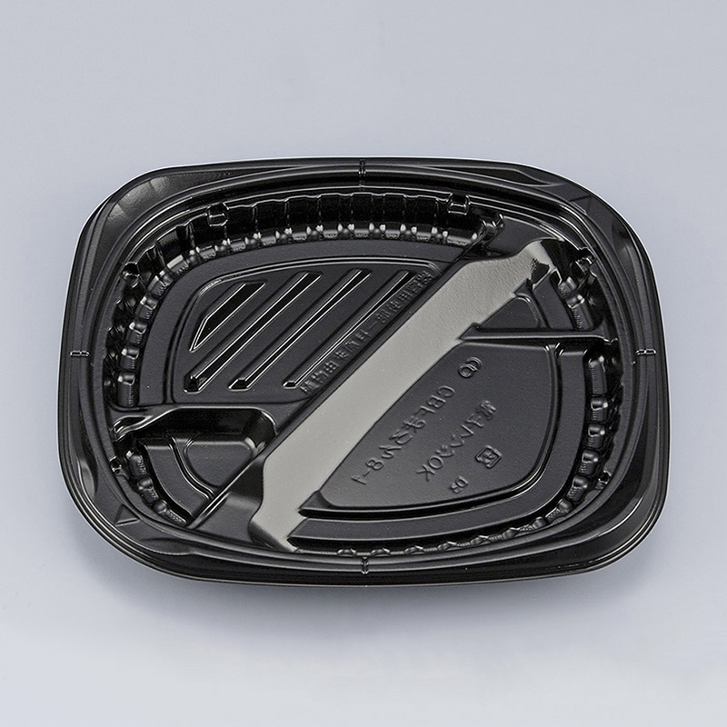 シーピー化成 弁当容器 CBFまろん 本体 8-1 黒 50枚/袋(ご注文単位8袋)【直送品】