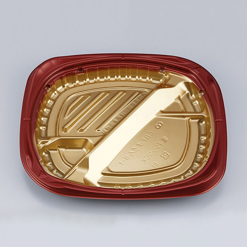 シーピー化成 弁当容器 CBFまろん 本体 8-1 GR 50枚/袋(ご注文単位8袋)【直送品】