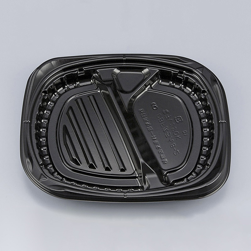 シーピー化成 弁当容器 CBFまろん 本体 8-2 黒 50枚/袋(ご注文単位8袋)【直送品】