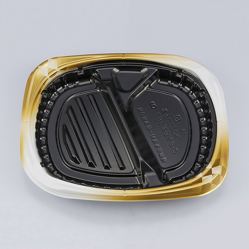 シーピー化成 弁当容器 CBFまろん 本体 8-2 ゴルトBW 50枚/袋（ご注文単位8袋）【直送品】