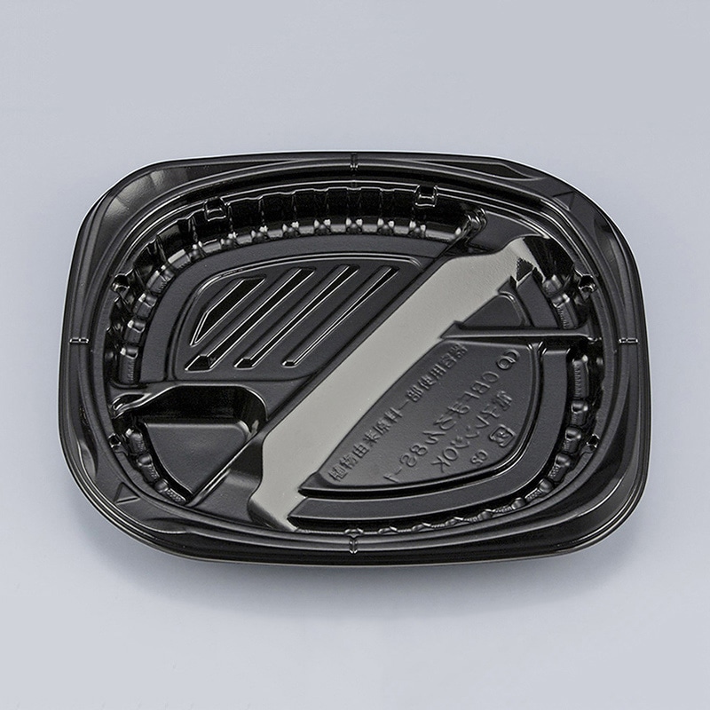 >シーピー化成 弁当容器 CBFまろん 本体 8S-1 黒 50枚/袋(ご注文単位12袋)【直送品】