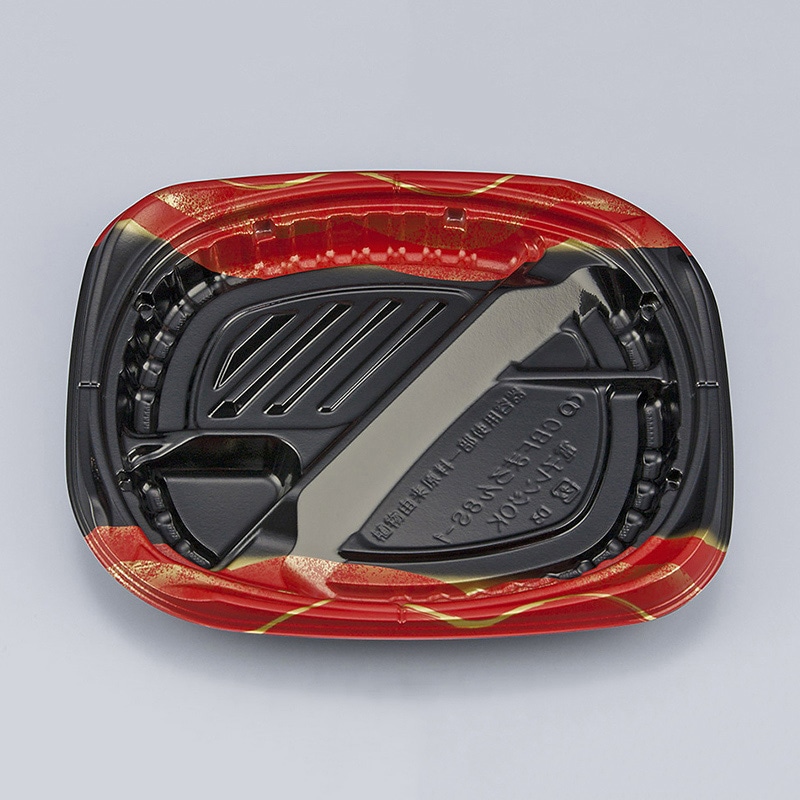 >シーピー化成 弁当容器 CBFまろん 本体 8S-1 光重赤 50枚/袋(ご注文単位12袋)【直送品】