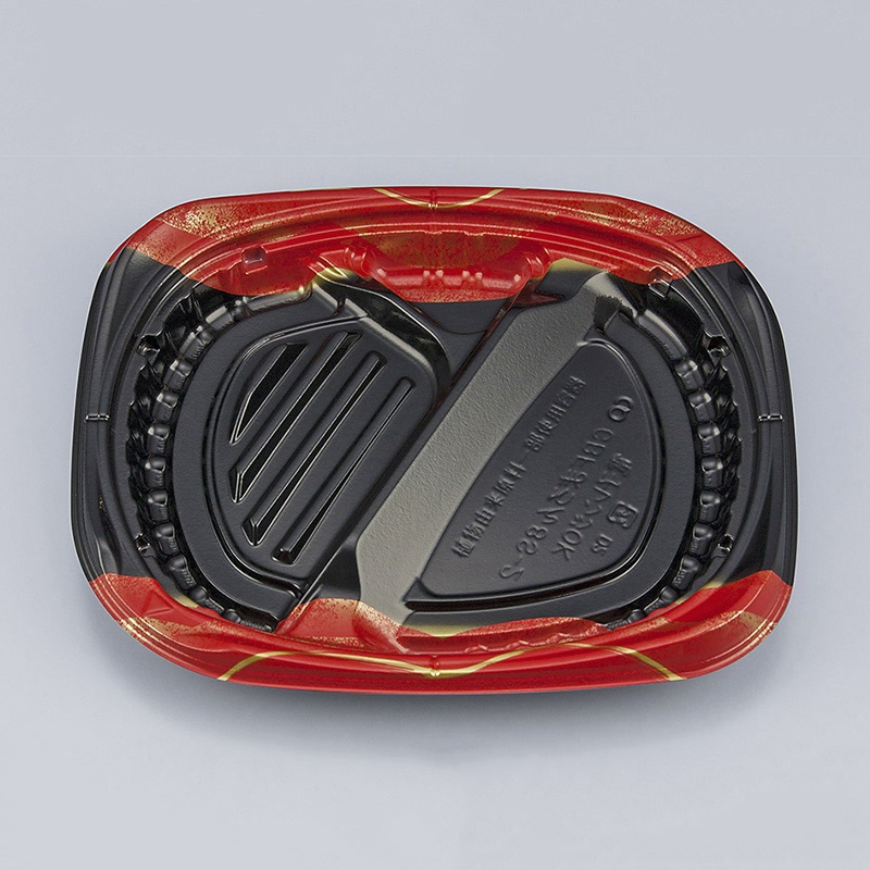 シーピー化成 弁当容器 CBFまろん 本体 8S-2 光重赤 50枚/袋(ご注文単位12袋)【直送品】