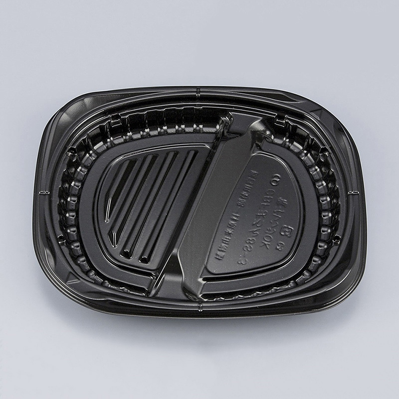 シーピー化成 弁当容器 CBFまろん 本体 8S-3 黒 50枚/袋(ご注文単位12袋)【直送品】