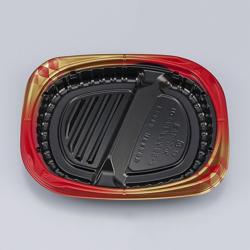 >シーピー化成 弁当容器 CBFまろん 本体 8S-3 ゴルトBR 50枚/袋(ご注文単位12袋)【直送品】