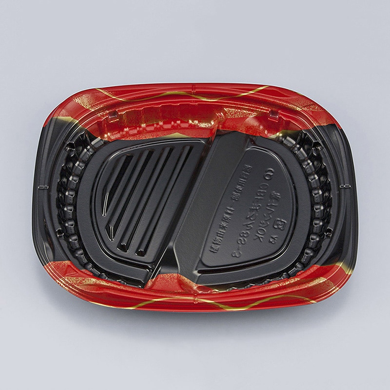 シーピー化成 弁当容器 CBFまろん 本体 8S-3 光重赤 50枚/袋(ご注文単位12袋)【直送品】