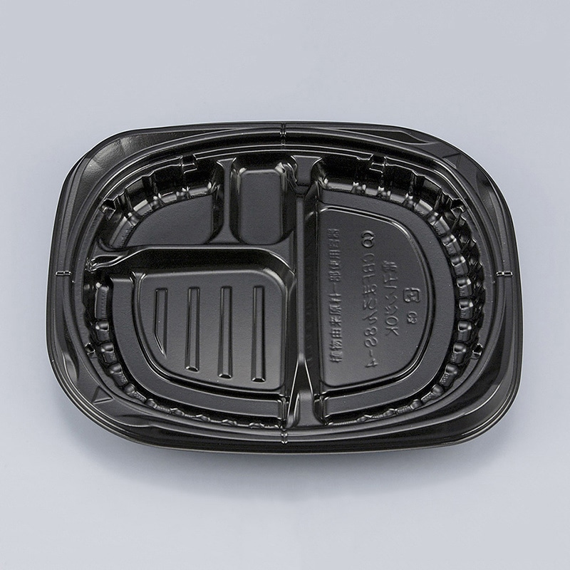 >シーピー化成 弁当容器 CBFまろん 本体 8S-4 黒 50枚/袋（ご注文単位12袋）【直送品】